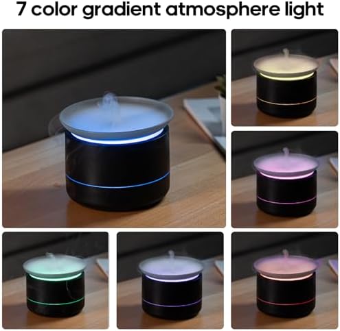 Essential Oil Diffusers, 200ml Aromatherapy Diffuser with Auto Shut-Off Function, Cool Mist Humidifier with 2 Modes, Small Diffuser with 7 Color Lights Auto Shut Off for Home Office Room, Black|B0DGCZQH5F
