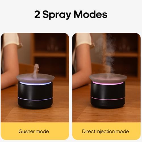 Essential Oil Diffusers, 200ml Aromatherapy Diffuser with Auto Shut-Off Function, Cool Mist Humidifier with 2 Modes, Small Diffuser with 7 Color Lights Auto Shut Off for Home Office Room, Black|B0DGCZQH5F