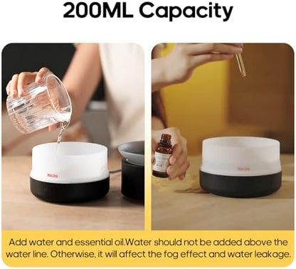 Essential Oil Diffusers, 200ml Aromatherapy Diffuser with Auto Shut-Off Function, Cool Mist Humidifier with 2 Modes, Small Diffuser with 7 Color Lights Auto Shut Off for Home Office Room, Black|B0DGCZQH5F